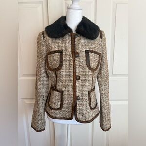 ABS jacket with removable fur collar